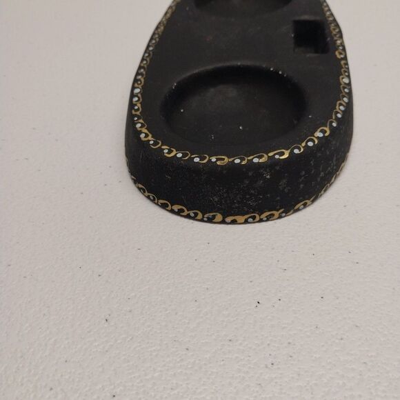 Vintage Folk Art Hand Painted Salt & Pepper Shakers + Toothpick Holder Pottery - Picture 8 of 15